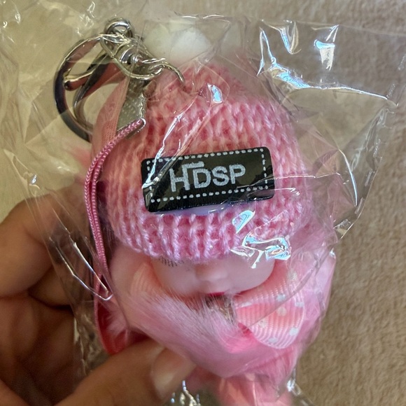 Pink Plush Doll Keychain - Picture 4 of 6